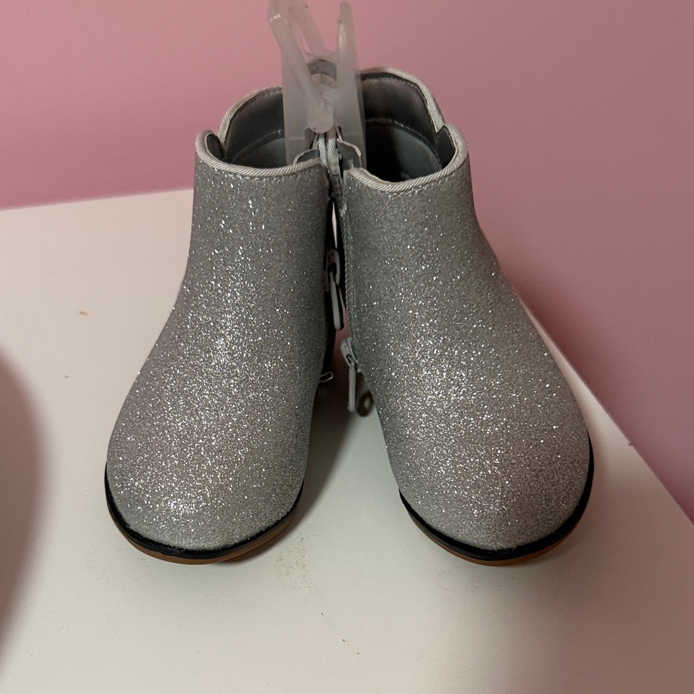 Cat & Jack Sparkly Silver Kids Boots